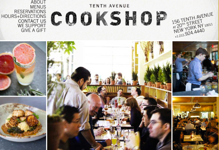Cookshop web page
